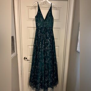 Hunter green prom dress